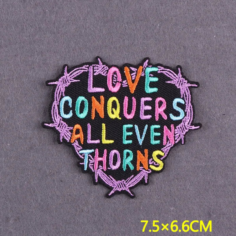 Embroidery Patch Positive Slogan