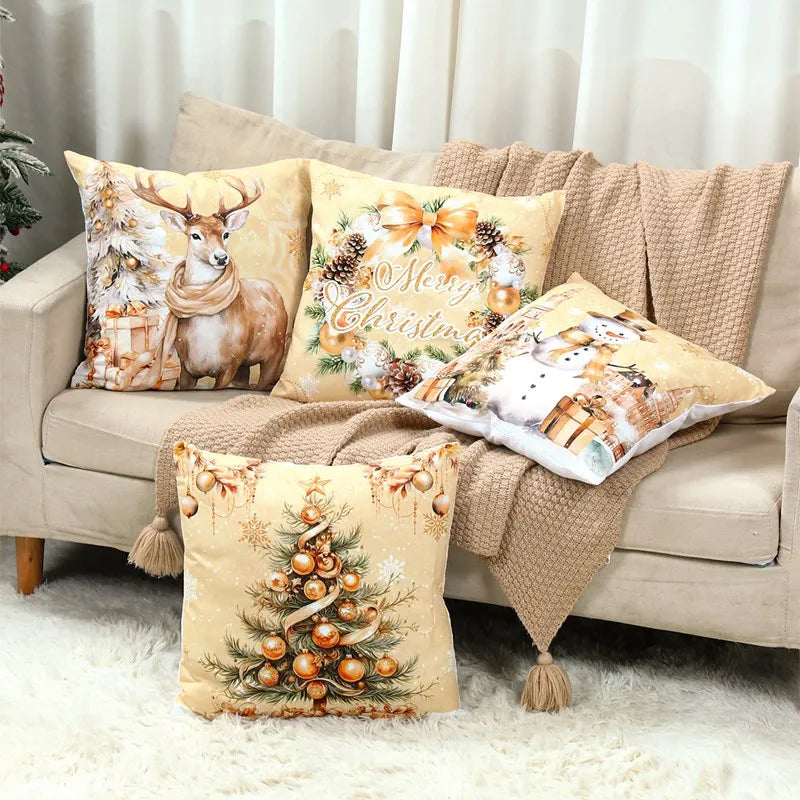 4pcs Merry Christmas Cushion Cover