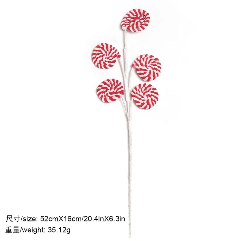 Christmas Decorations Candy Snow Berries Artificial