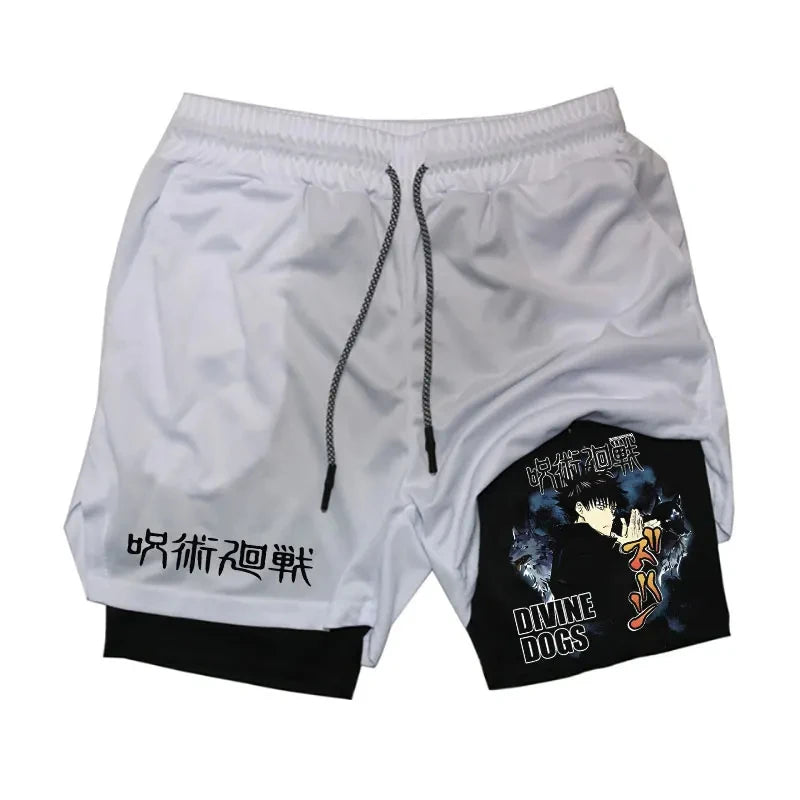 Anime Gym Shorts 2 In 1 Double Layer