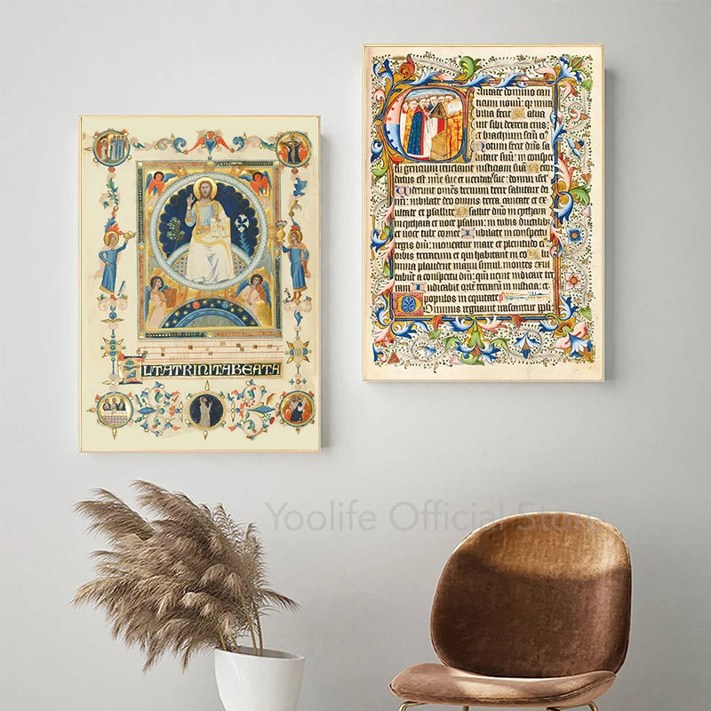 Colorful Illustrations of Vintage Illuminated Manuscripts r