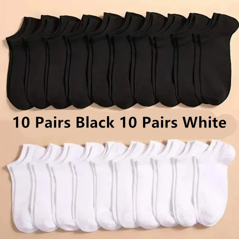 5/10/20 Pairs White Breathable Socks