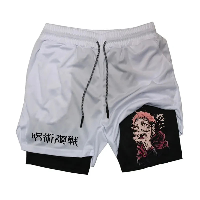 Anime Gym Shorts 2 In 1 Double Layer