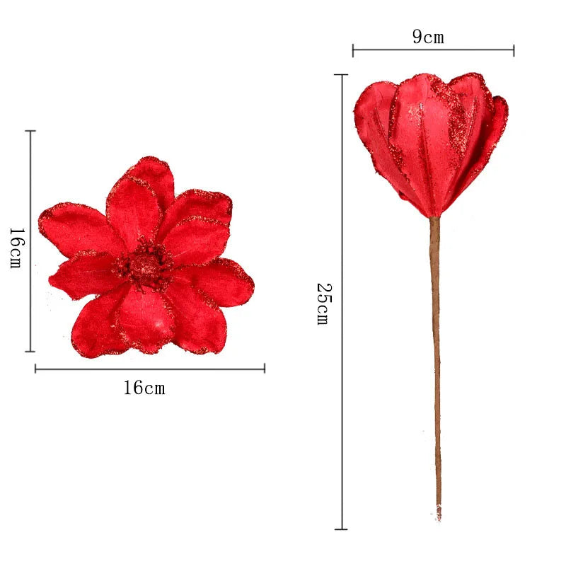 Glitter Christmas Flower Artificial