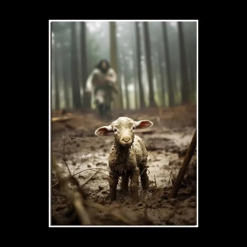 Jesus Saving The Lost Lamb Canvas Wall Art