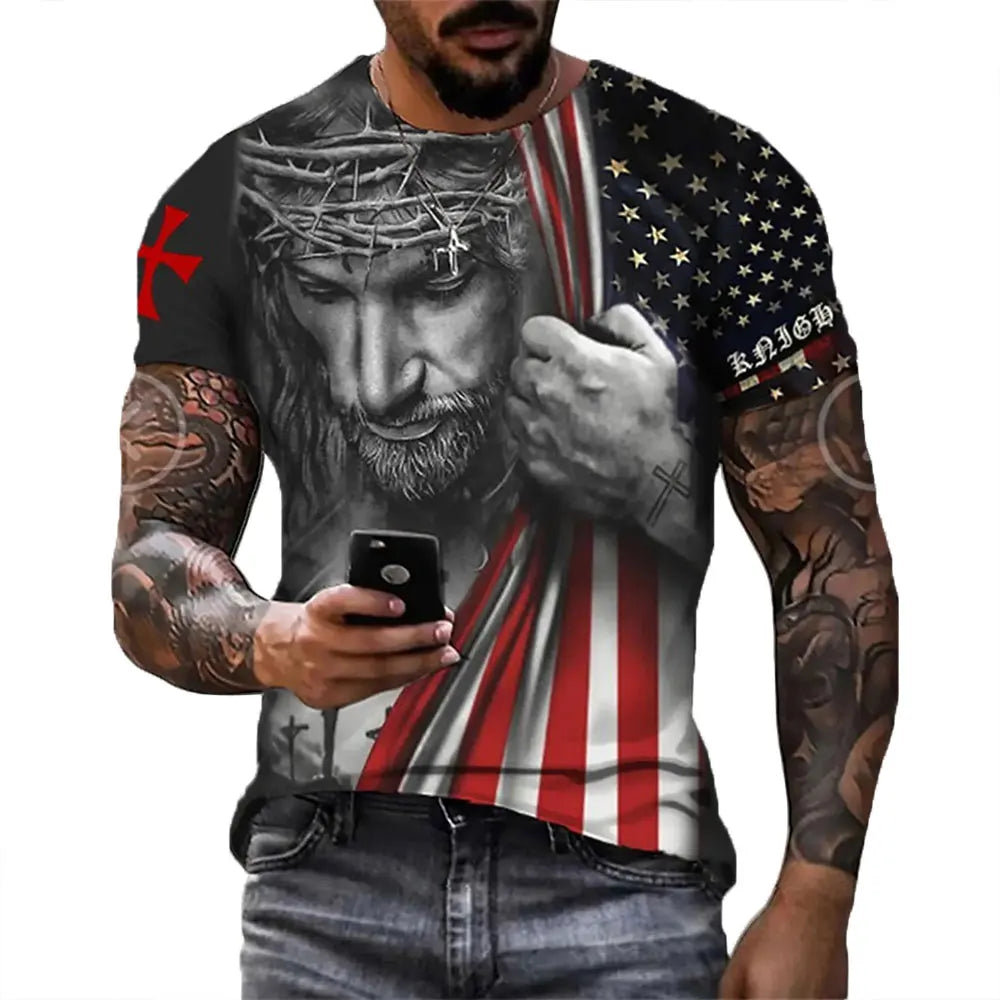 Jesus Christ Cross 3d Printed T-shirt