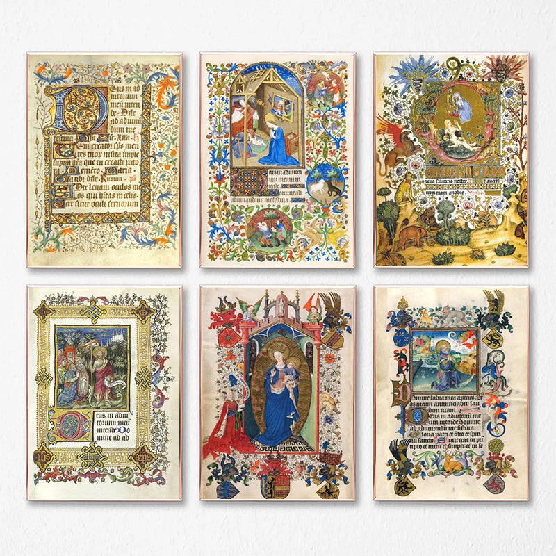 Colorful Illustrations of Vintage Illuminated Manuscripts r