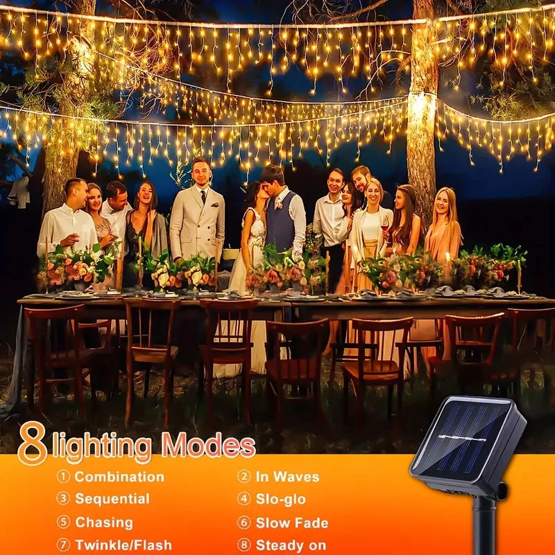 NEW Solar Christmas Icicle Lights