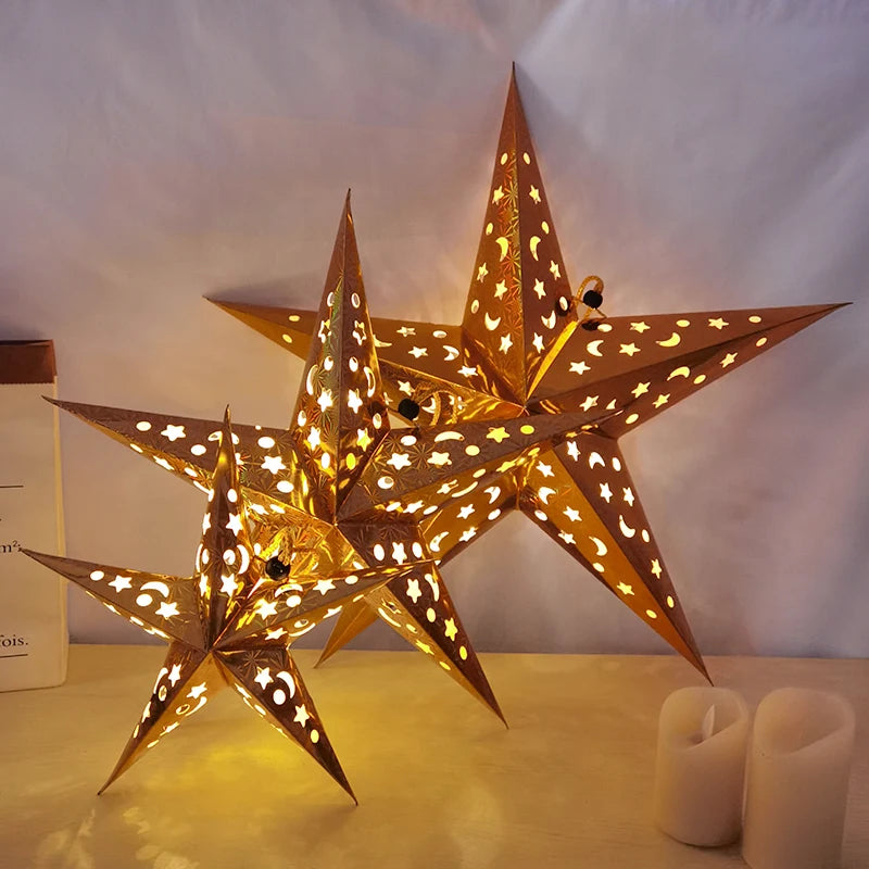 30/45/60cm Hollow Out Star Hanging Pendant Led Light