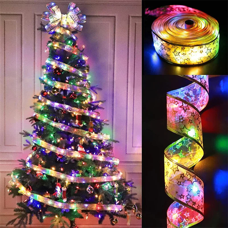 1-10m Christmas Ribbon Fairy Light String