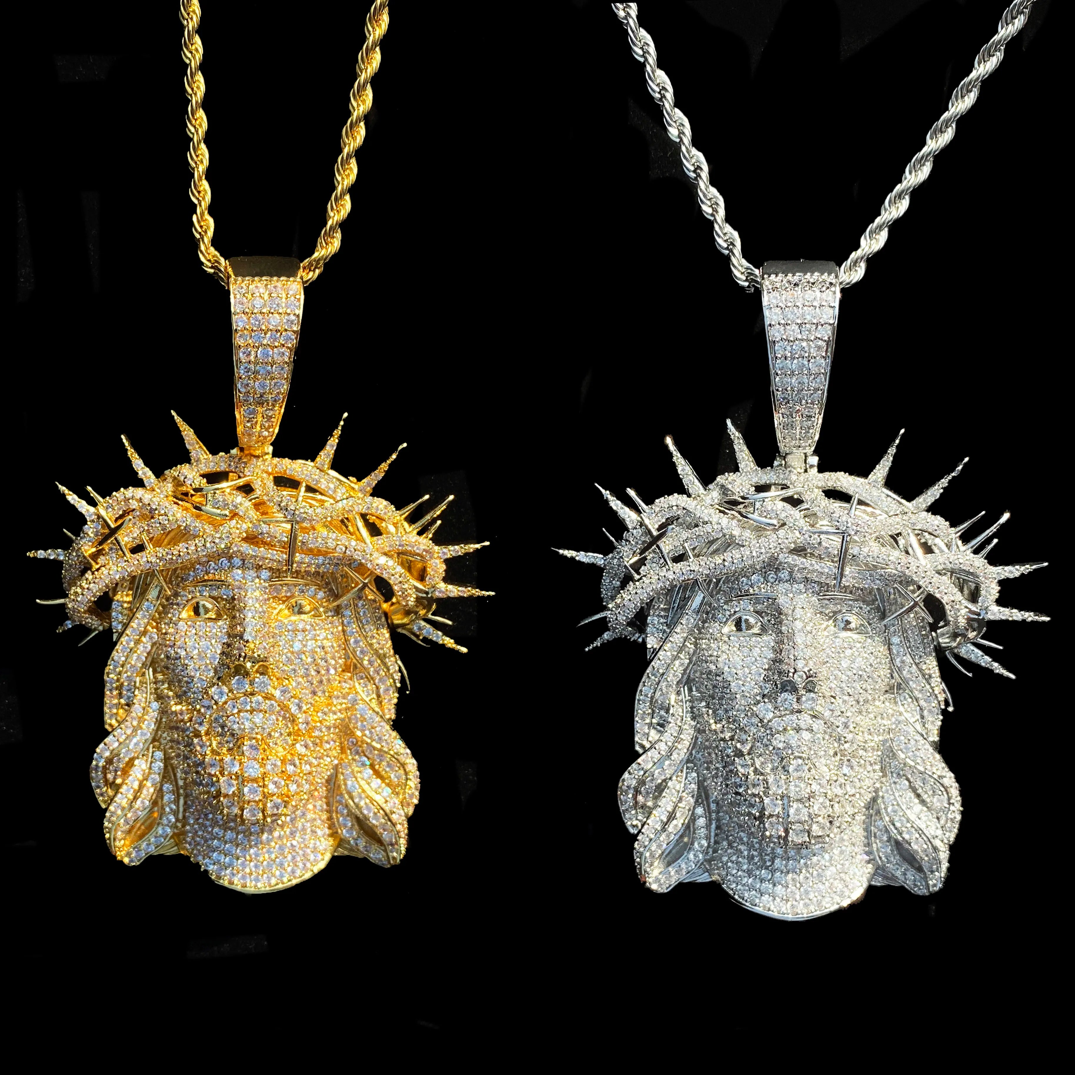 Aokaishen Iced Out Jesus Necklace