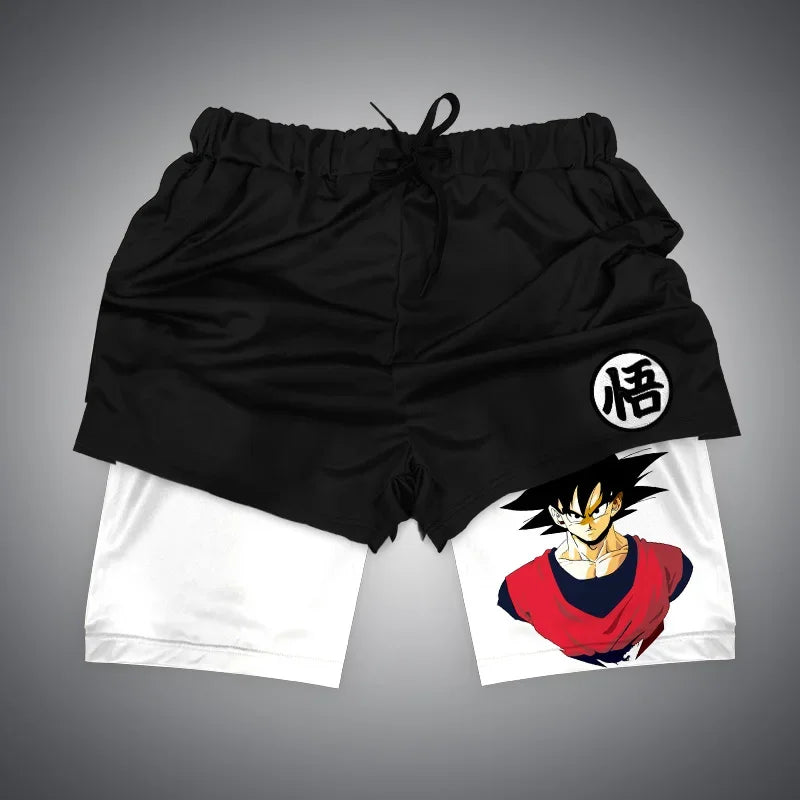 Anime Gym Shorts 2 in 1 Breathable