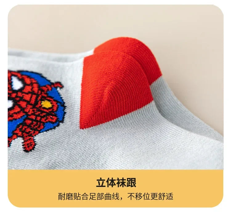 5 Pairs MARVEL Spiderman Children's Socks  1-12 Y
