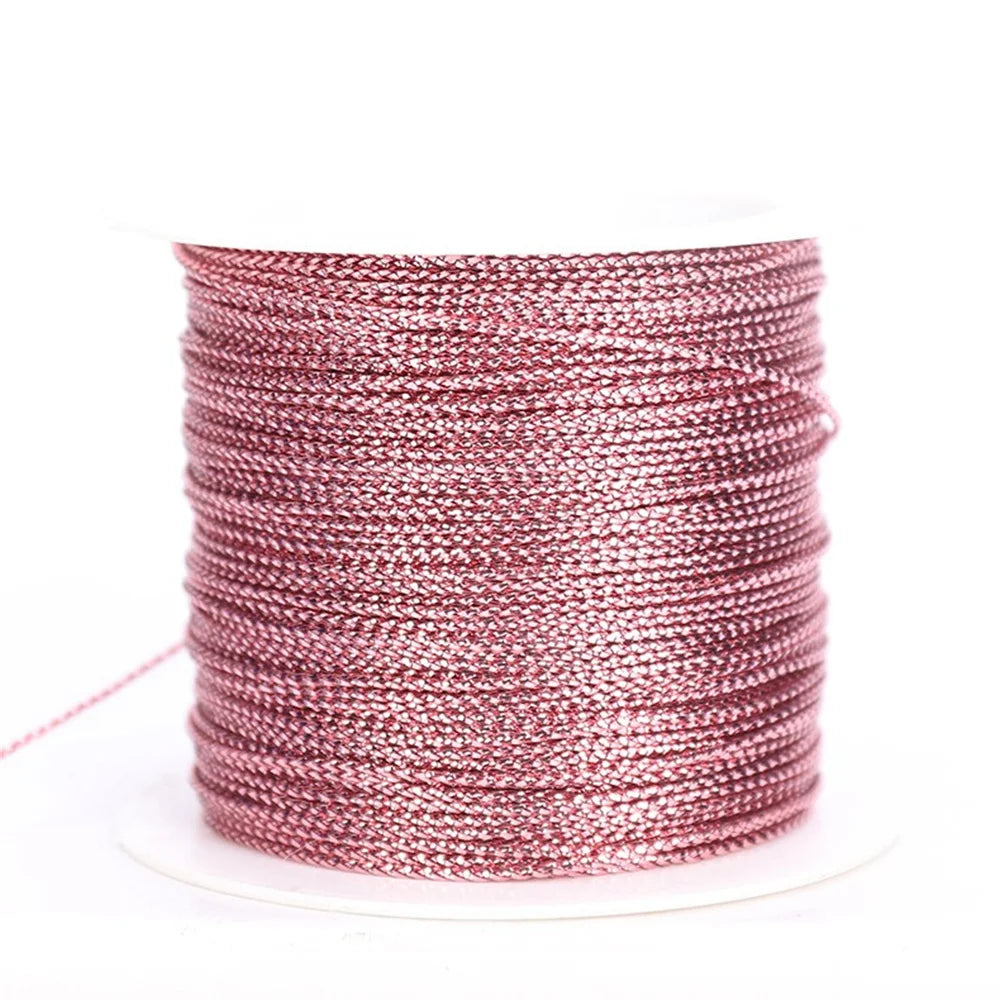 1roll 20m Gold Silver Metallic Cord Braided Rope For Christmas