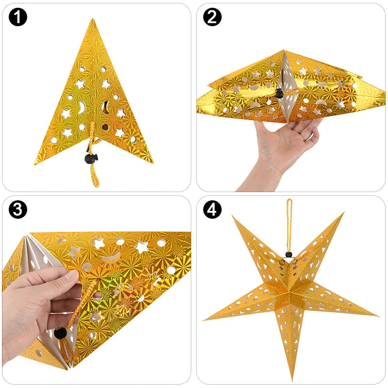 30/45/60cm Hollow Out Star Hanging Pendant Led Light