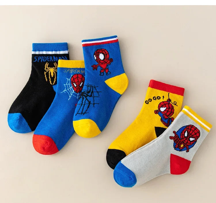 5 Pairs MARVEL Spiderman Children's Socks  1-12 Y