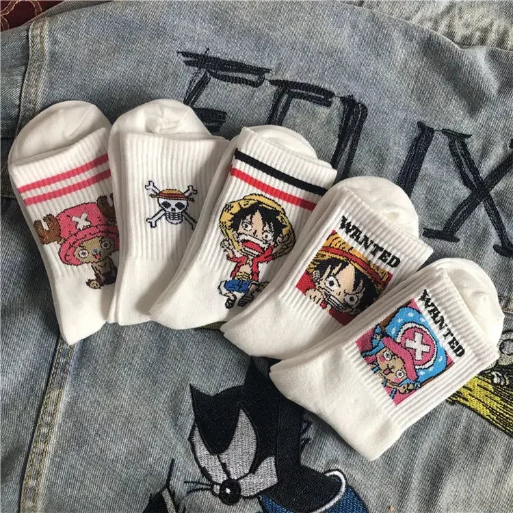 5Pair Anime One Piece Socks
