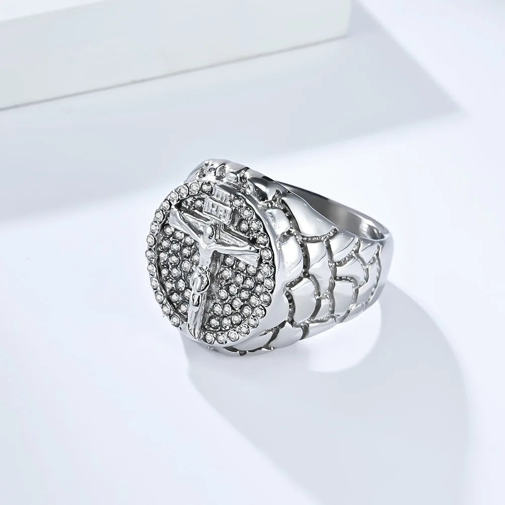 Jesus Men's Ring, Stainless Steel