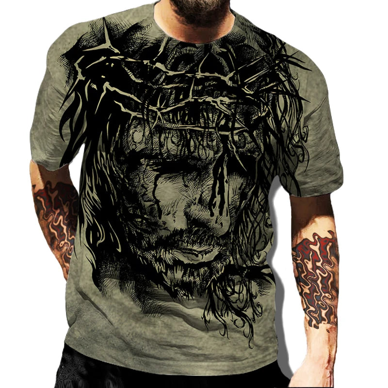 Jesus Christ Cross 3d Printed T-shirt