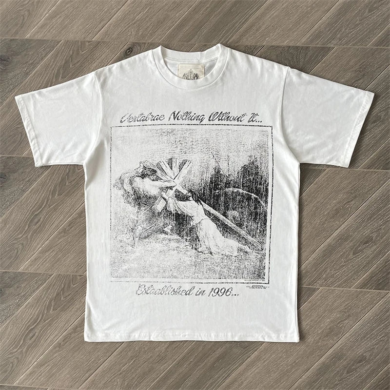 Shepherd Saint Jesus Cross Print T Shirt