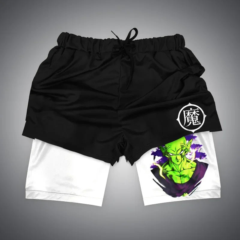 Anime Gym Shorts 2 in 1 Breathable