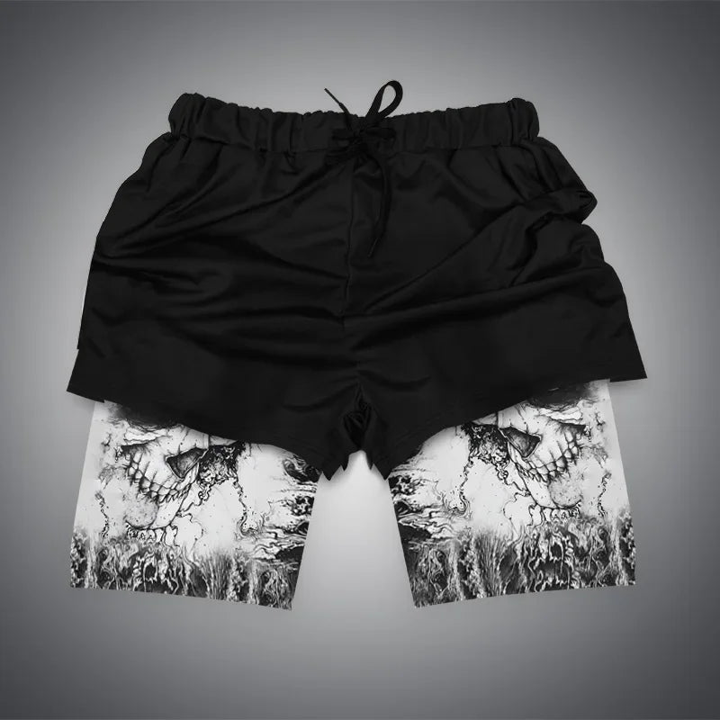 Anime Gym Shorts 2 in 1 Breathable