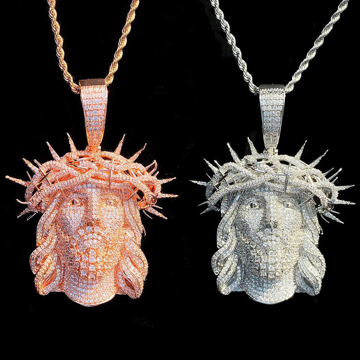 Aokaishen Iced Out Jesus Necklace