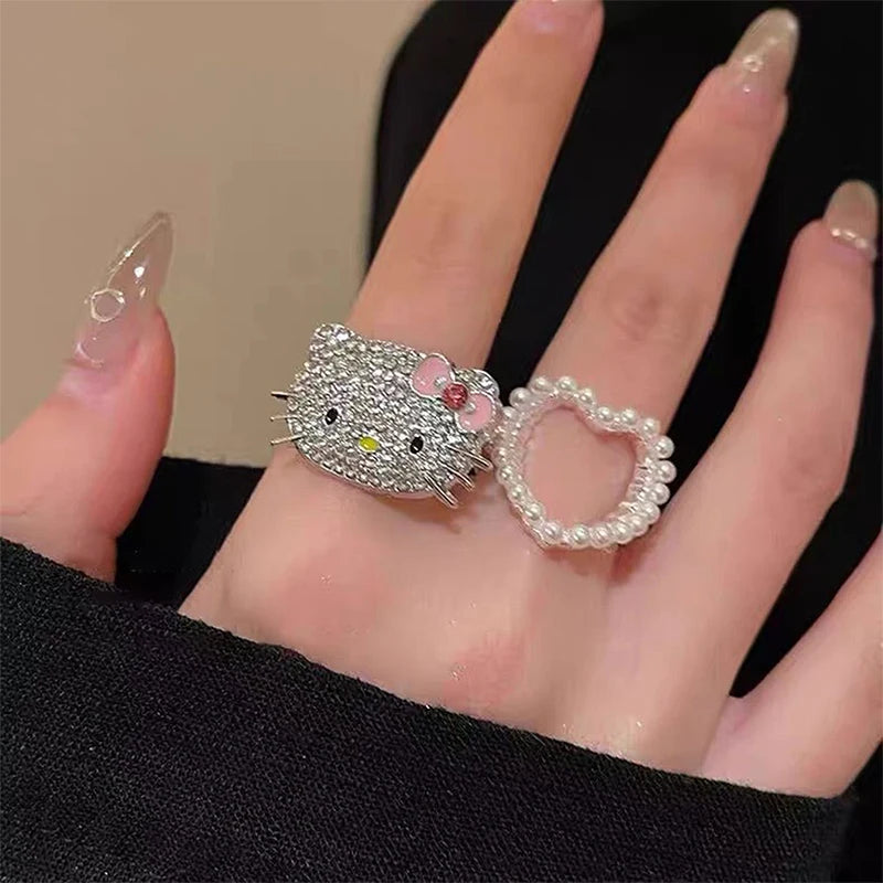 Cute Hello Kitty Rhinestones Ring