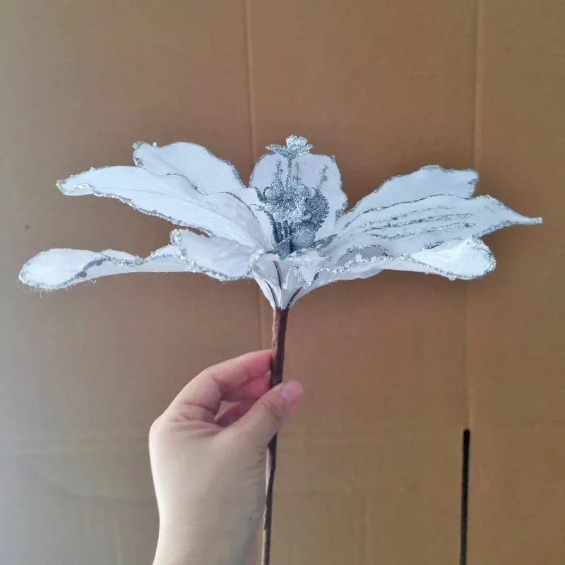 Glitter Christmas Flower Artificial