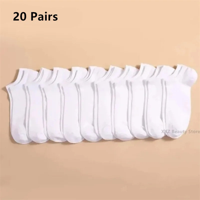 5/10/20 Pairs White Breathable Socks