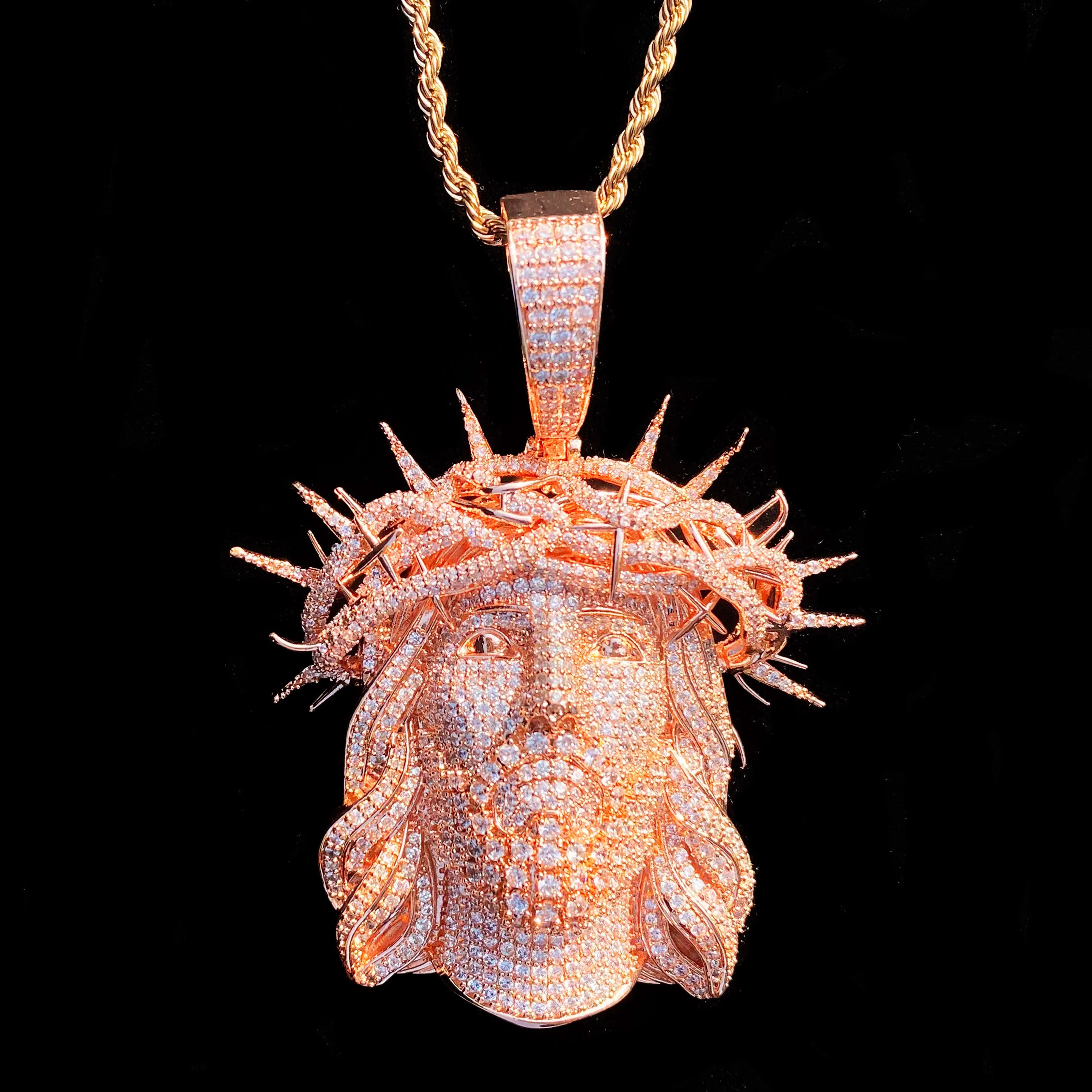 Aokaishen Iced Out Jesus Necklace