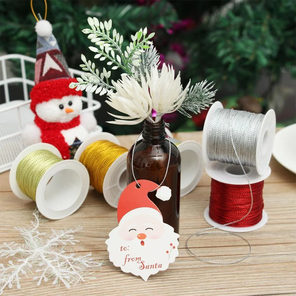 1roll 20m Gold Silver Metallic Cord Braided Rope For Christmas