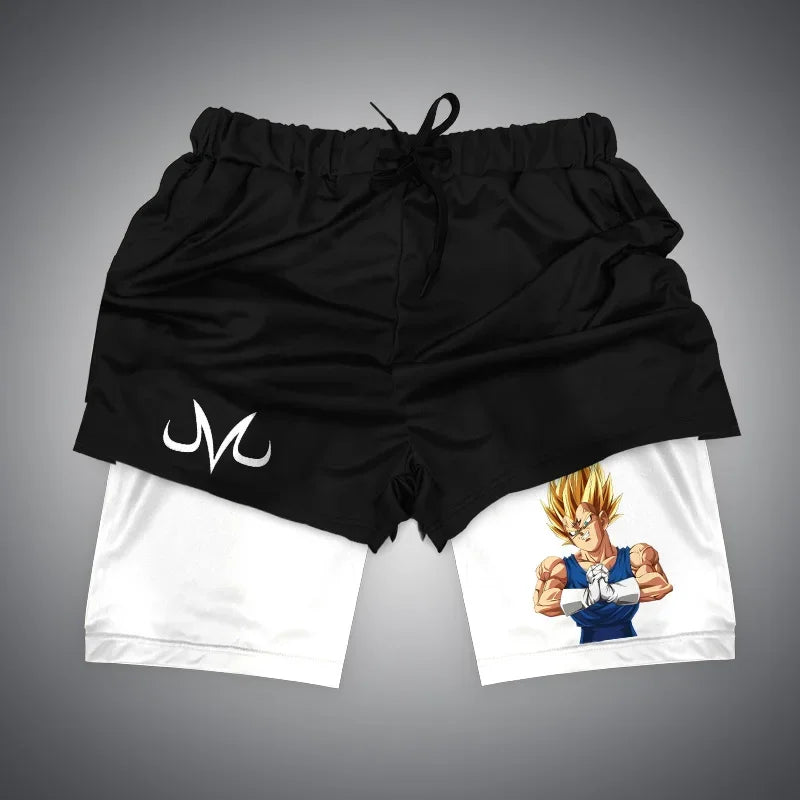 Anime Gym Shorts 2 in 1 Breathable