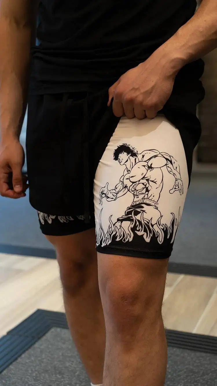 Anime Gym Shorts 2 in 1 Breathable