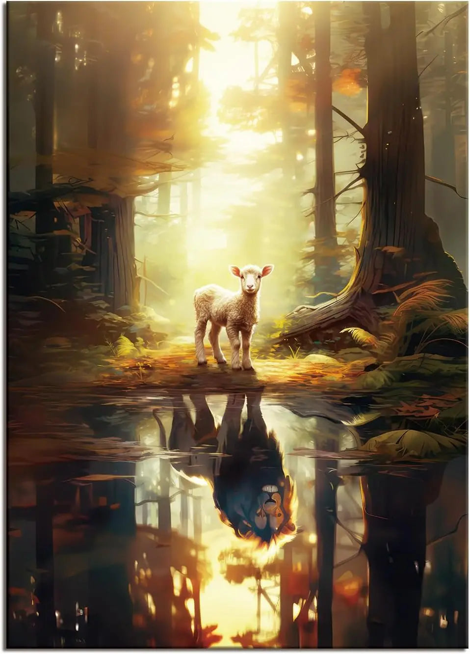 Jesus Saving The Lost Lamb Canvas Wall Art