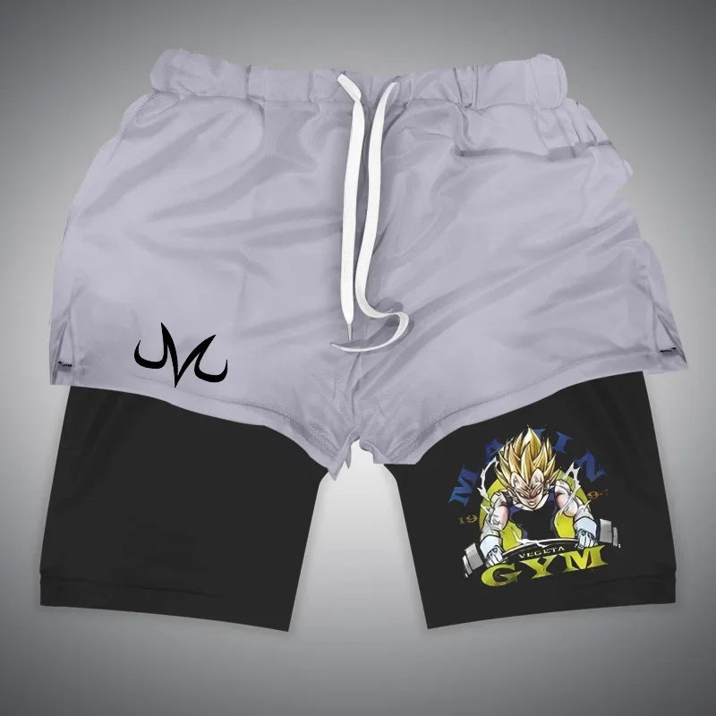 Anime Gym Shorts 2 in 1 Breathable