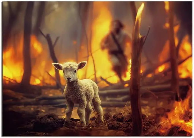 Jesus Saving The Lost Lamb Canvas Wall Art