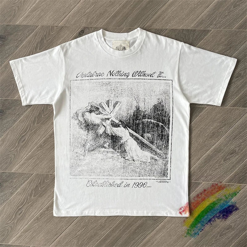 Shepherd Saint Jesus Cross Print T Shirt