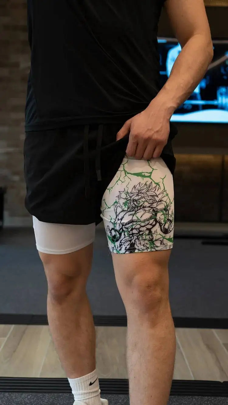 Anime Gym Shorts 2 in 1 Breathable