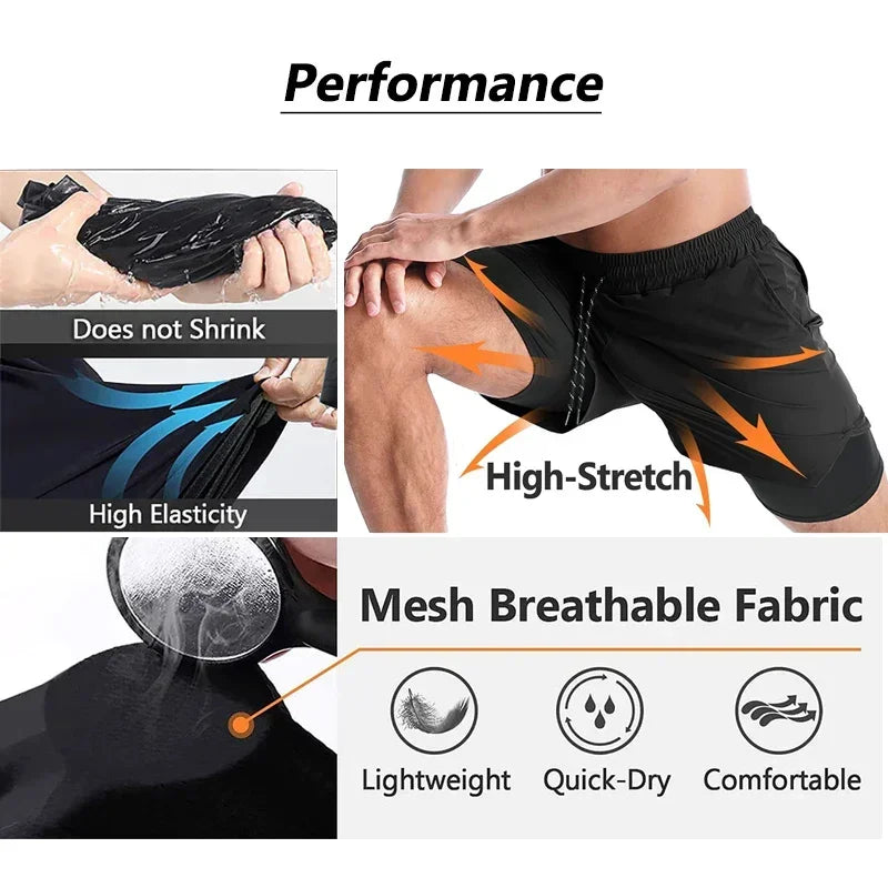 Anime Gym Shorts 2 in 1 Breathable