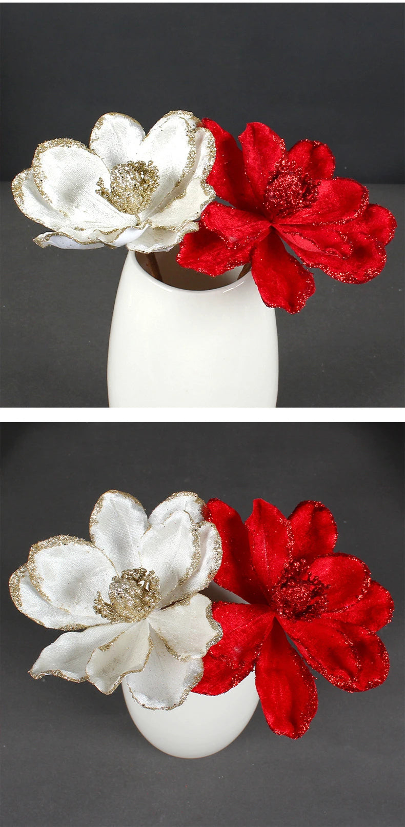 Glitter Christmas Flower Artificial