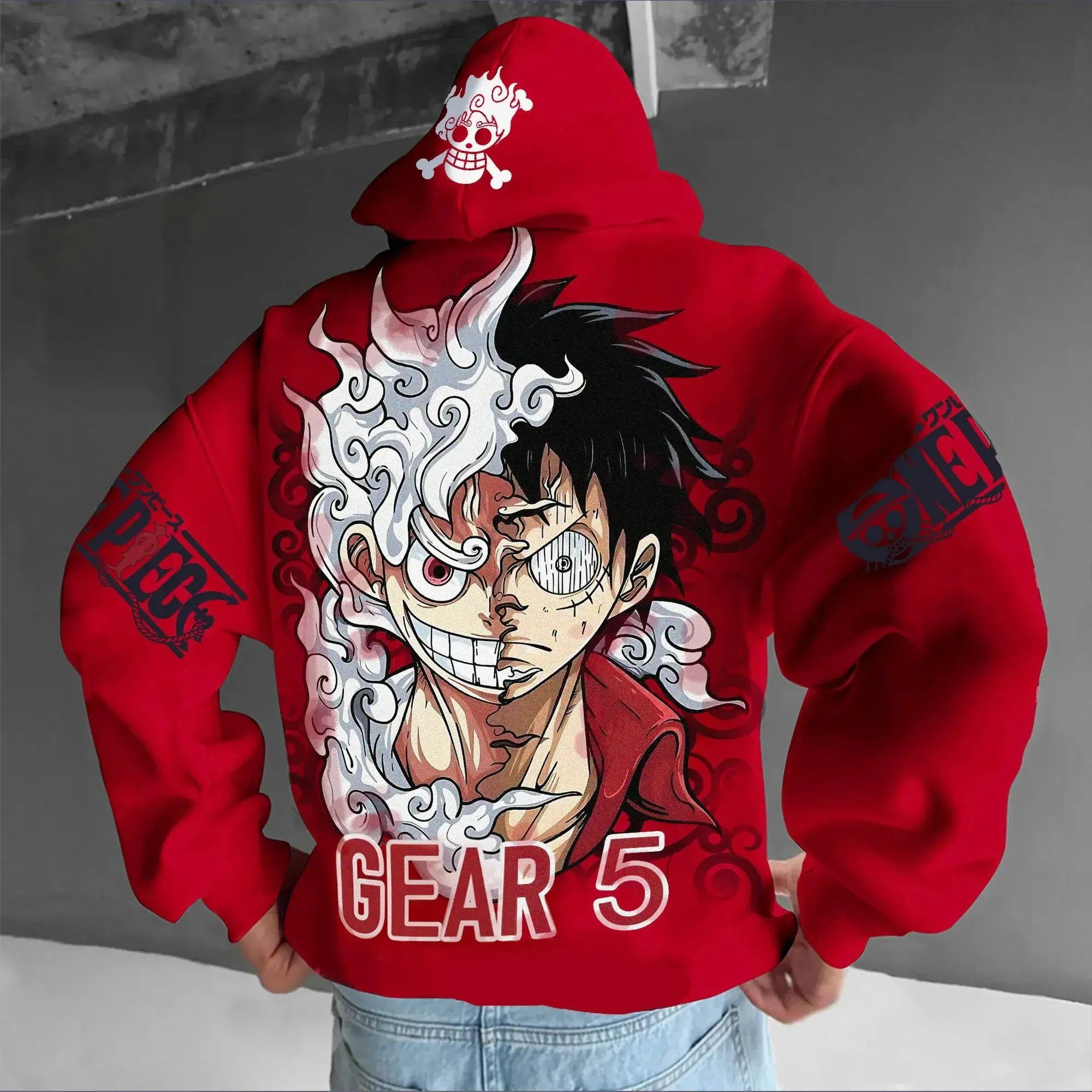 Anime Hoodie One Piece Luffy Gear 5 Nika 🫨❤️