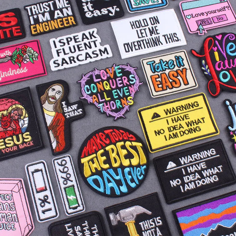 Embroidery Patch Positive Slogan