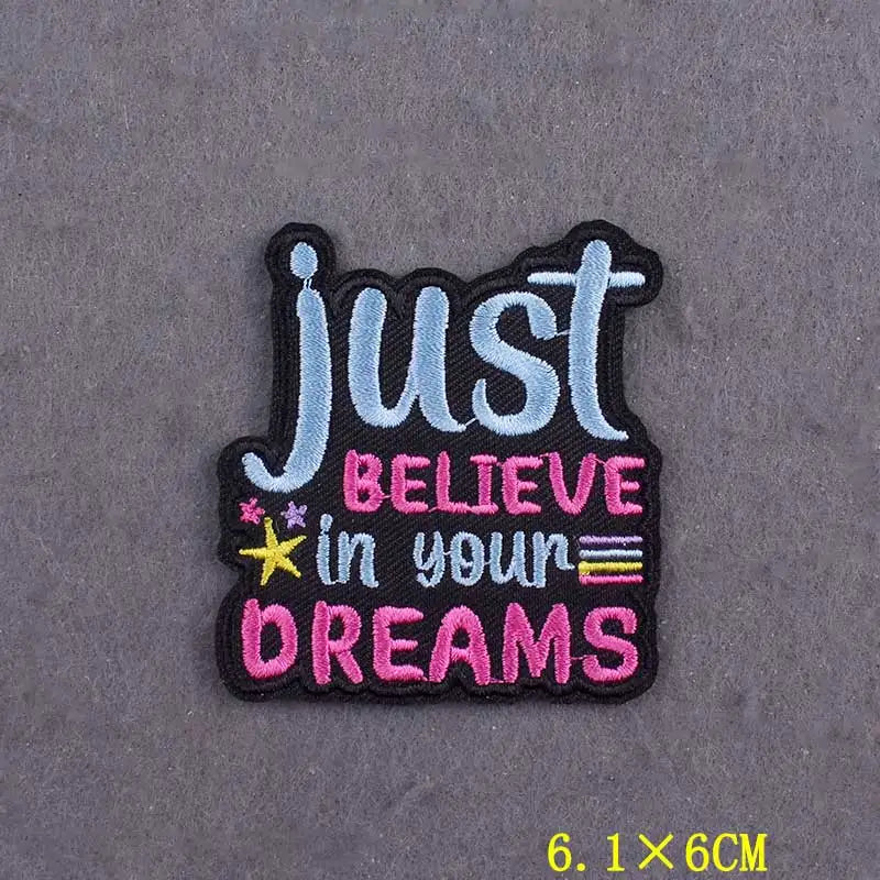 Embroidery Patch Positive Slogan