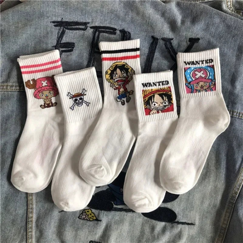 5Pair Anime One Piece Socks