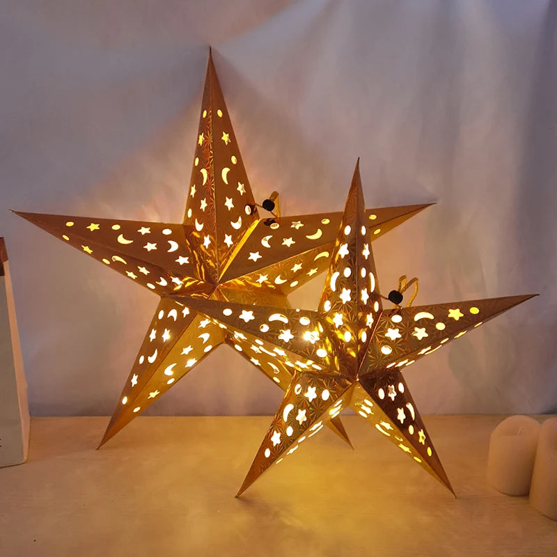 30/45/60cm Hollow Out Star Hanging Pendant Led Light