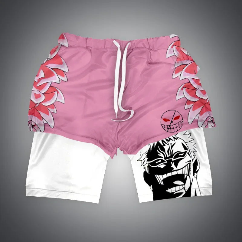 Anime Gym Shorts 2 in 1 Breathable