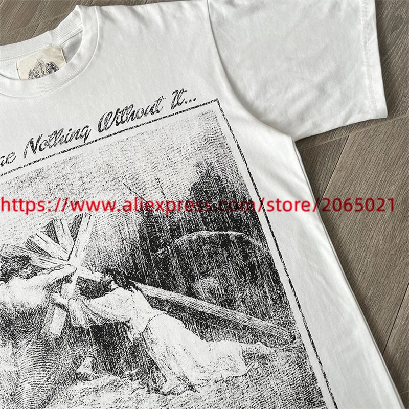 Shepherd Saint Jesus Cross Print T Shirt