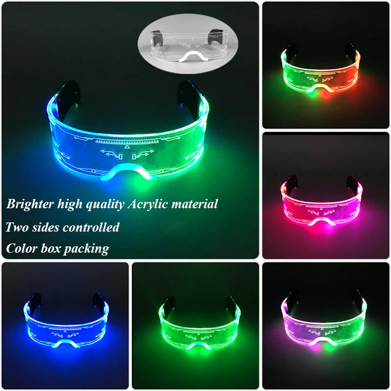 Futurist Cyberpunk Glasses LED Light