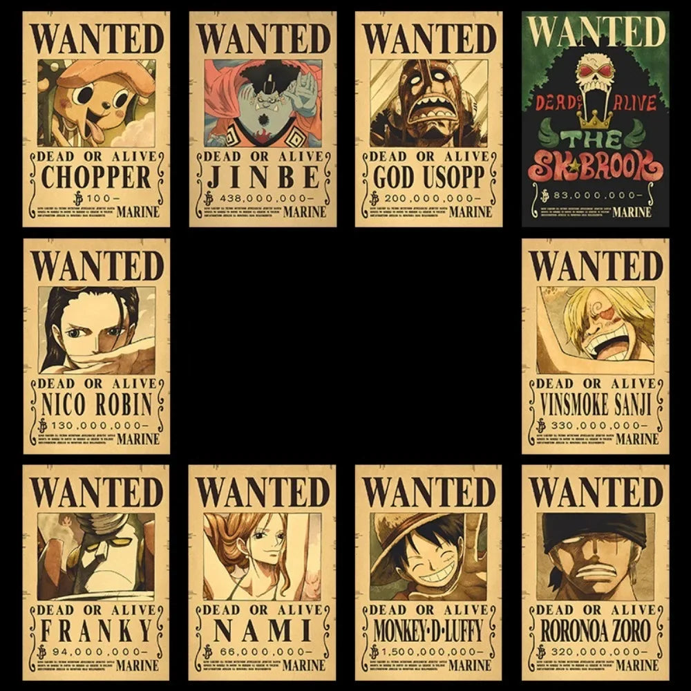 One Piece Anime Bounty Wanted Posters